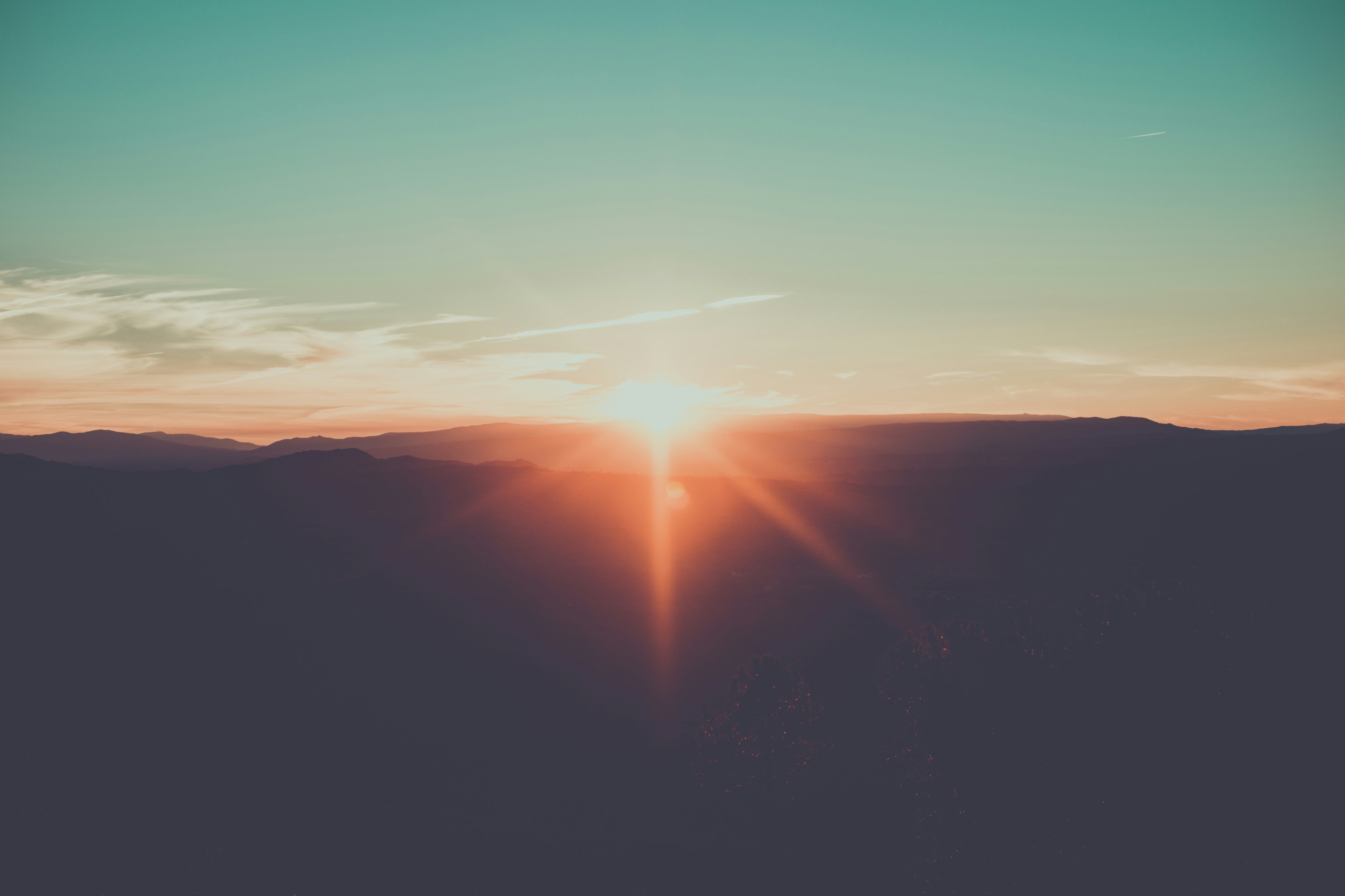 silhouette photography of mountain